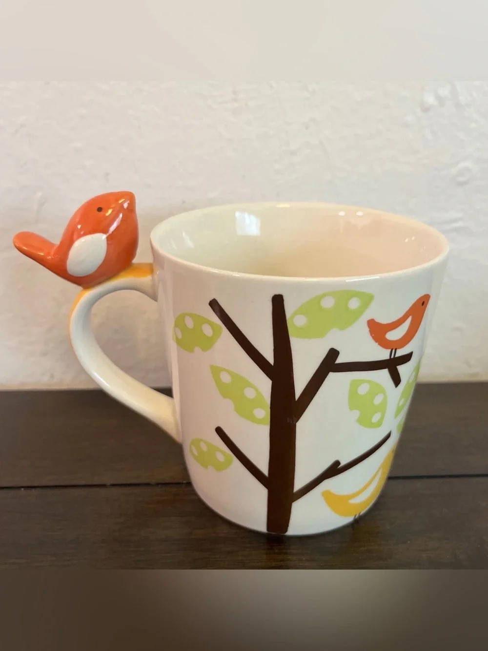 Pier 1 imports bird on handle coffee mug cup